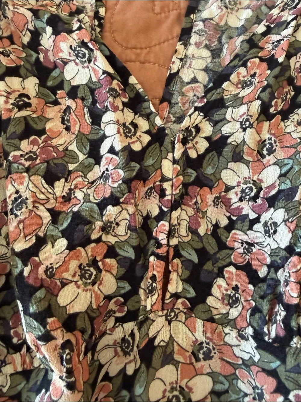 Abercrombie & Fitch Black Floral Maxi Dress with Pink and Cream Blooms
